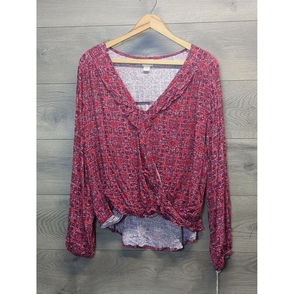New Mossimo Long Sleeve Wrap Blouse Women's Size XL